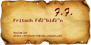 Fritsch Fábián névjegykártya
